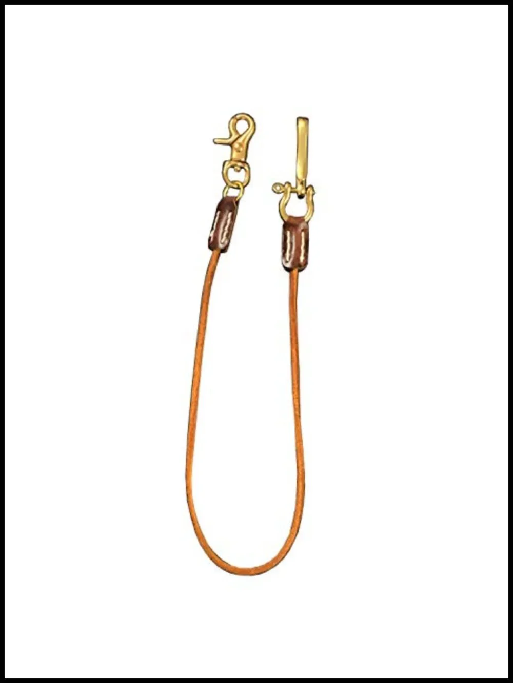 Genuine Leather Wallet Chain for Jeans with Solid Brass Clasp Biker Keychain